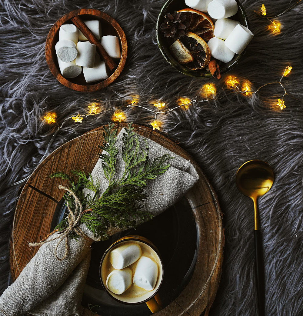 DII božićni ukrasi: sušeno voće i marshmallovs, lampice