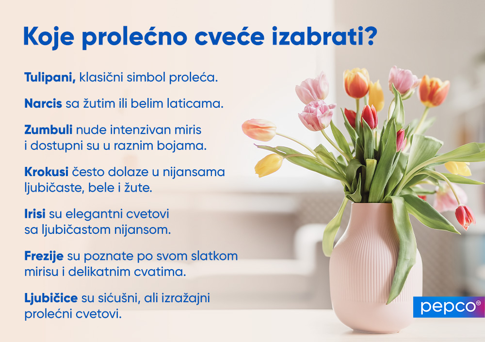 Pepco infografika o izboru cveća za vaznu 