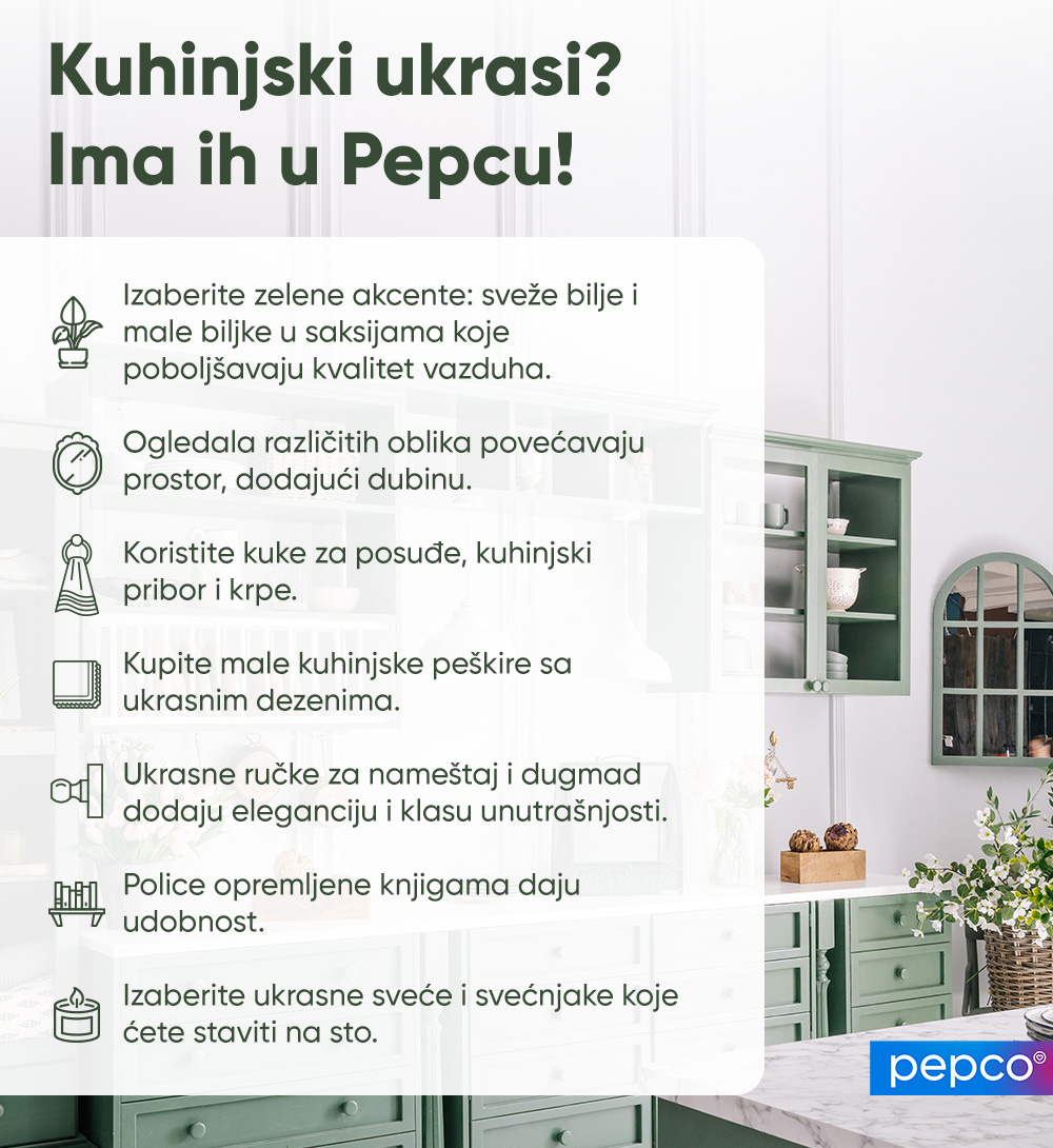 Pepco infografika o kuhinjskim ukrasima